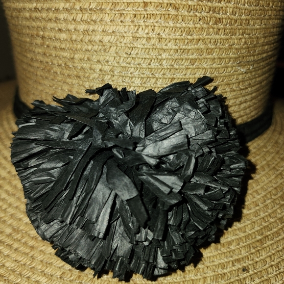 August Hat tan black floral band hat O/S - Picture 4 of 6